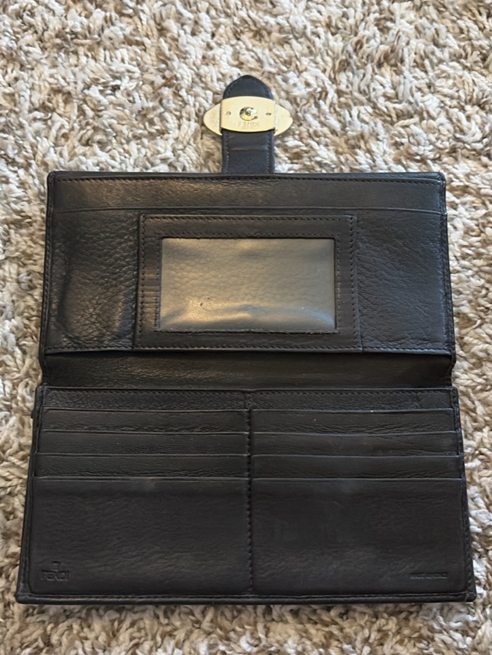 Fendi FF Zucca Continental Wallet – Brown/Black Canvas – Authentic – Vintage - Picture 2 of 3